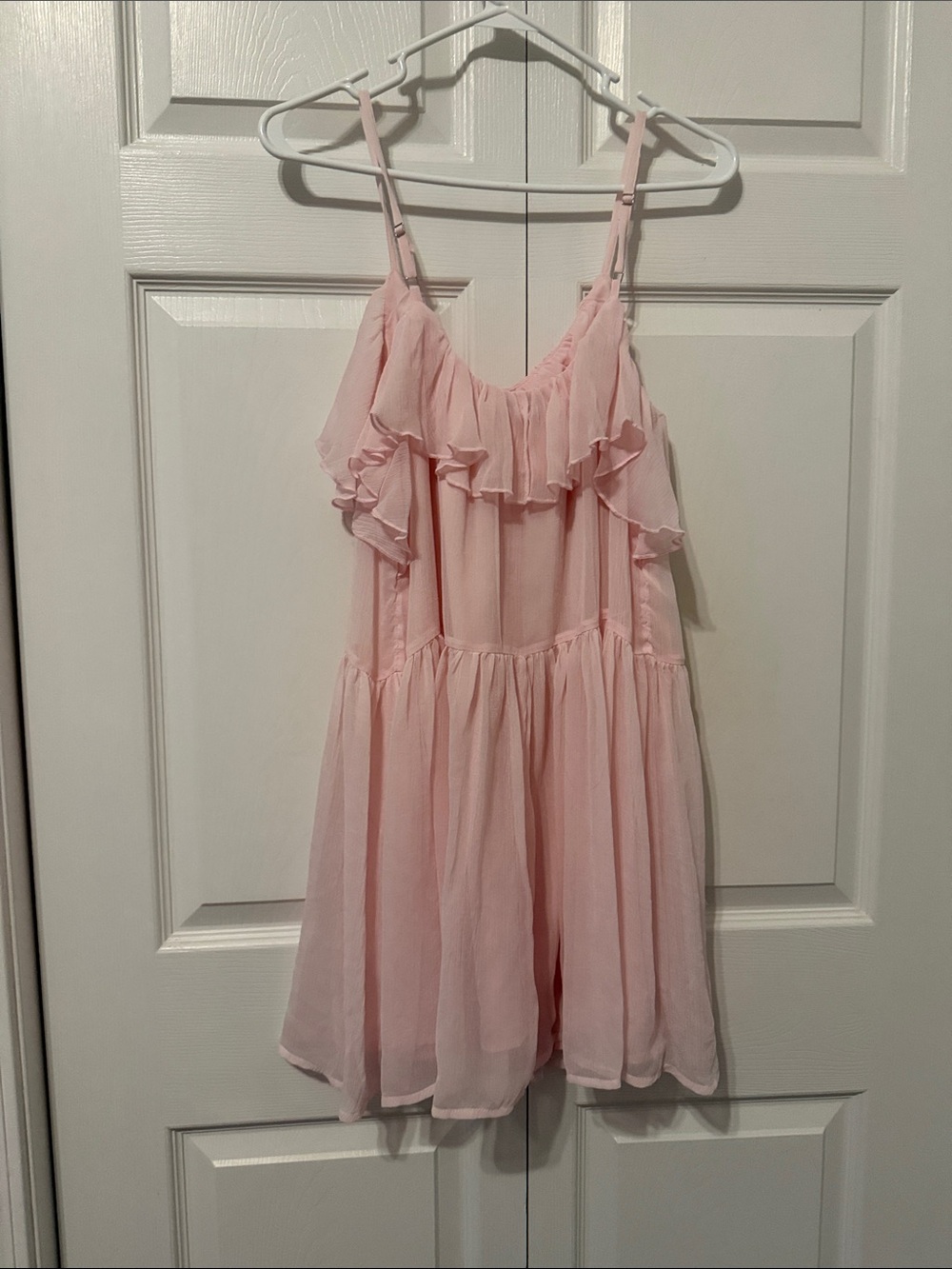 Old Navy Light Pink Ruffle Mini Dress - Picture 2 of 3
